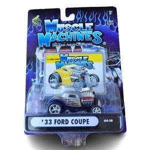 MUSCLE MACHINES '33 FORD COUPE NEW 2004 1:64 SCALE 04-18 1933 HOT ROD DIECAST